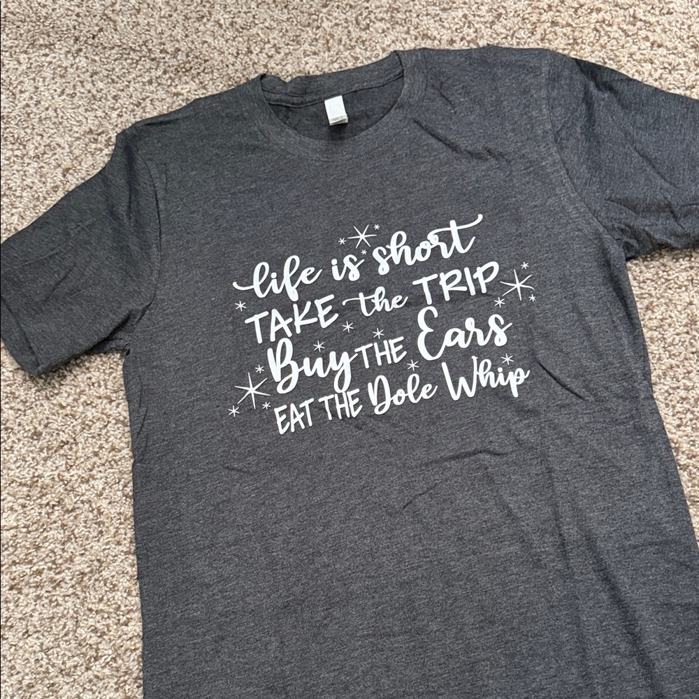 Bella Canvas Dark Gray Graphic Tee with White Script